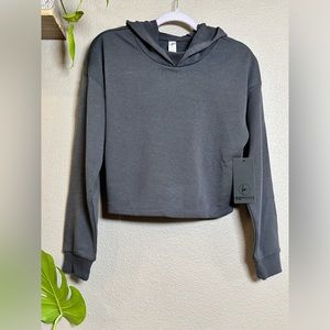 Nordstrom Reflex cropped hoodie in slate grey Size Med